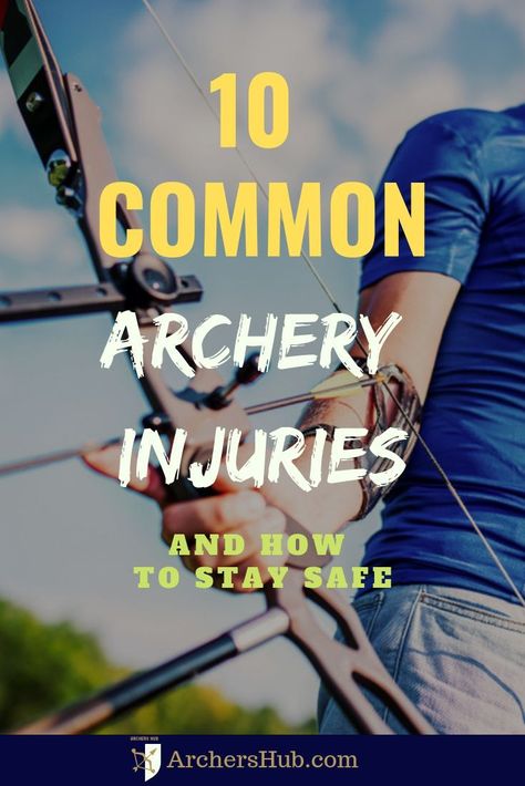 What are the most common archery-related injuries? Here are "10Common Archery Injuries and How to Stay Safe" from ArchersHub.com  #archery #bowhunting #huntingtips #deerhunting #archerytips #archeryforbeginners #archerygear #traditional archery  archery for beginners archery tips archery safety safety tips Archery For Beginners, Archery Lessons, Horse Archery, Archery Training, Archery Tips, Archery Gear, Archery Range, Repetitive Strain Injury, Coyote Hunting