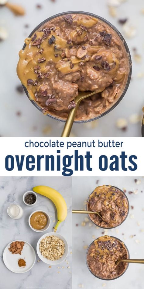 Flavorful Overnight Oats, Overnight Oats Chocolate Banana, Overnight Oats With Peanut Butter Powder, Twix Bar Overnight Oats, Reeses Overnight Oats Recipe, Overnight Oats With Chocolate Protein Powder, Choc Overnight Oats, Overnight Oats Cocoa Powder, Overnight Oats Healthy Chocolate