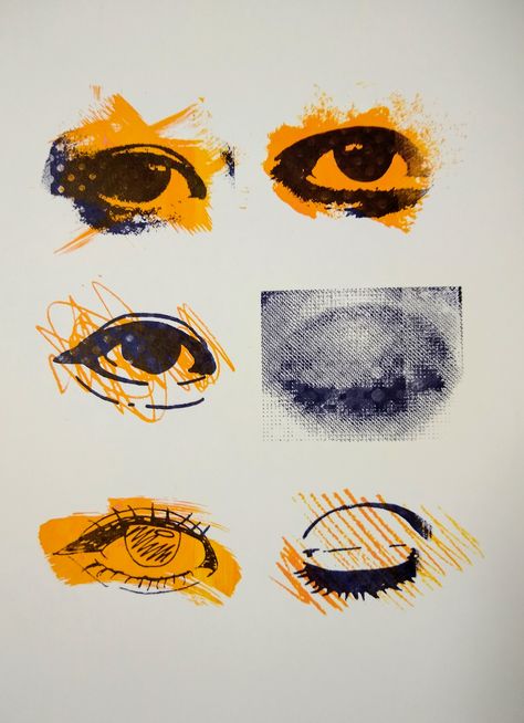 Student screenprint examples from Solent Printroom by student from International foundation course Bitmap Screenprint, Photo Emulsion Screen Printing, Eye Lino Print, Screenprint Portrait, Screenprint Posters, Screenprinted Poster, Archive Aesthetic, Blind Art, Screen Print Poster