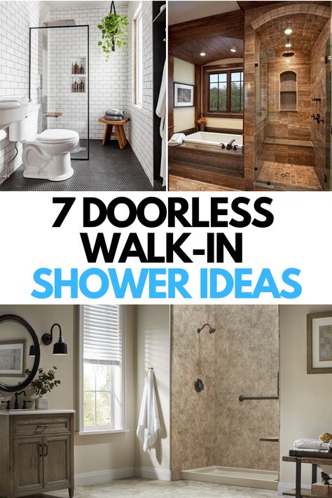 ... Read more Minimalist Shower Design, Walk In Shower Sizes, Curbless Shower Ideas Walk In, Walkin Shower Ideas No Door, Doorless Showers Walk In Master Bath, Walk In Shower Dimensions, Doorless Showers Walk In, Curbless Shower Ideas, Walk In Shower No Door