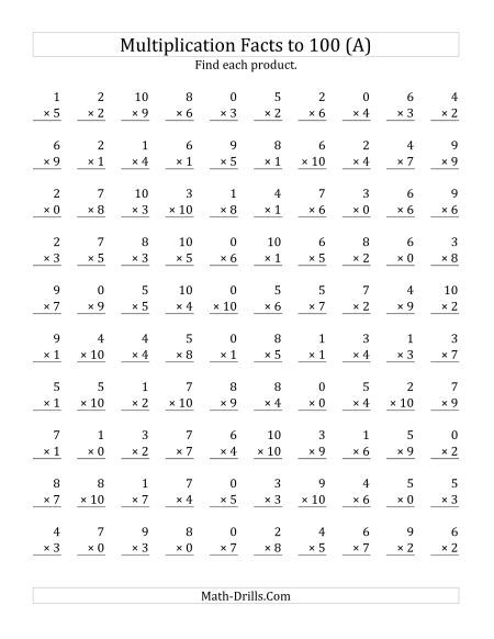 Multiplication Facts Worksheets Multiply Worksheet, Multiplication Drills, Free Multiplication Worksheets, Printable Multiplication Worksheets, Multiplication Facts Worksheets, Math Multiplication Worksheets, Multiplication Worksheet, 6th Grade Worksheets, Math Fact Worksheets