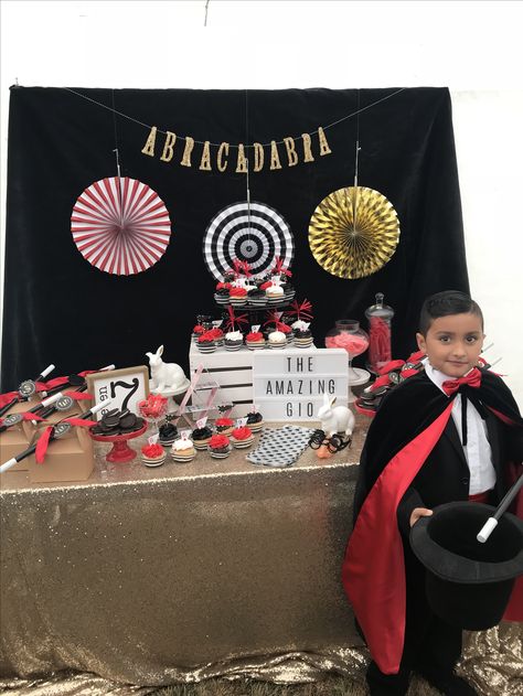 #magicianparty #magicparty #vintagemagicparty #magicshowparty #birthdayparty #kidsparties Magician Party, Magic Birthday Party, Magic Birthday, Magic Theme, Magic Party, Magic Show, 7th Birthday, Balloon Arch, Themed Party