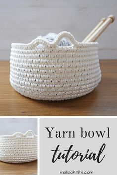 Crochet Yarn Bowl, Bowl Pattern, Crochet Basket Pattern Free, Crochet Bowl, Crochet Storage, Diy Yarn, Crochet Gratis, Crochet Basket Pattern, Crochet Home Decor