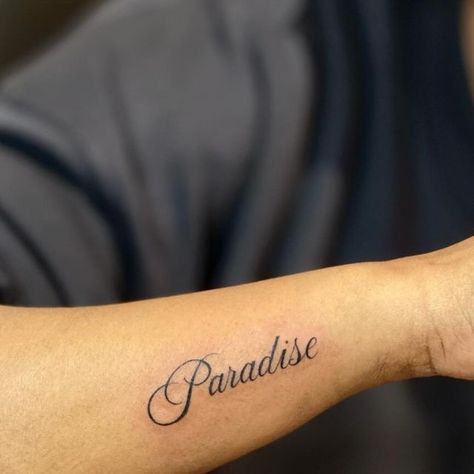 R’ink Tattooz - Tattoo studio, Delhi on Instagram: "Paradise x Rose tattoo @ng.ringvean  . For tattoo appointment / queries  📩 @rinktattooz  ☎️ +91 96670 20423 📍 E-13, 2nd floor, South extension II main market, New Delhi . . . . #paradisetattoo #rosetattoo #fonttattoo #wristtattoo #blackrosetattoo #vectorrosetattoo #collorbonetattoo #tattoo #inked #tinytattoo #smalltattoo #tattooart #art #design #finelinetattoo #tinytattoo #qualitytattoo #tattooquality #tattoodesign #tattooideas #delhitattoo #tattoodelhi #tattooartist #artist #life #beauty #delhitattooshop #delhitattoostudio #tattooshopindelhi #tattoostudioindelhi #tattooartistindelhi" Tattoo Appointment, Paradise Tattoo, Cursive Tattoos, Hand And Finger Tattoos, Cute Tats, Black Rose Tattoos, Fine Line Tattoos, Artist Life, Word Tattoos