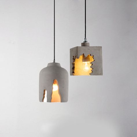 Modern Style Geometric Suspension Light Cement Single Dining Room Pendant Light Fixture Industrial Style Pendant Lights, Cement Pendant Light, Geometric Pendant Light, Chandelier Creative, Bulb Pendant Light, Concrete Lamp, Dining Room Pendant, Pendant Lighting Dining Room, Indoor Lighting Fixtures