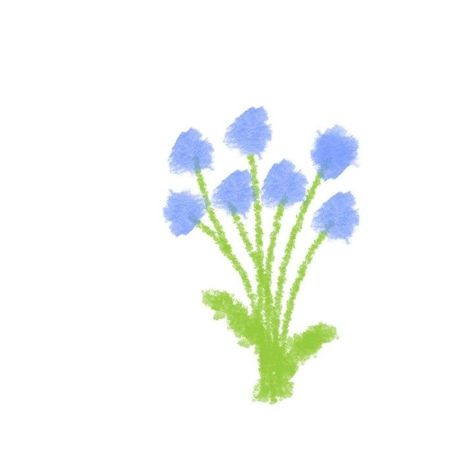 Flowers, Green, Blue