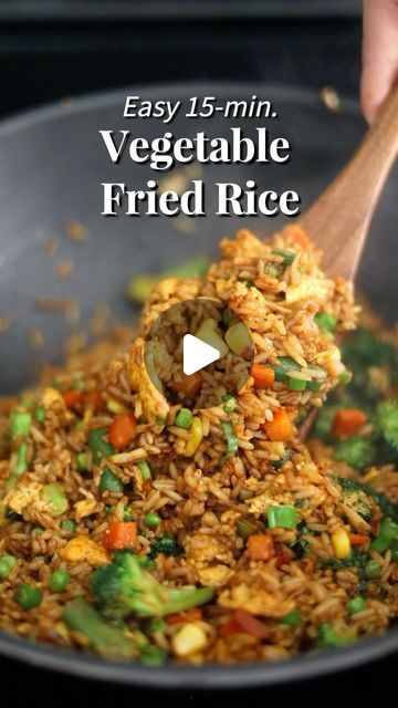 Christie Lai on Instagram: "Vegetable Fried Rice 📝 Recipe at www.christieathome.com (link in my profile). Just search for the dish and click ‘Jump to Recipe’!   Fluffy rice fried with broccoli and mixed vegetables, garlic, green onions with soy sauce and sesame oil. Ready in 15 minutes!  This is such easy and quick rice recipe especially if you have leftover rice in the fridge.   #rice #friedrice #vegetables #easyrecipes #easymeals #chinesefood #asianfood #chineserecipes" How To Make Vegetable Fried Rice, Rice With Frozen Vegetables, Fried Rice From Leftover Rice, Traditional Fried Rice, Veggie Stir Fry Rice, Mixed Fried Rice Recipe, Chinese Fried Rice Recipe Vegetarian, Healthy Dinner Indian Recipes, Zucchini Fried Rice