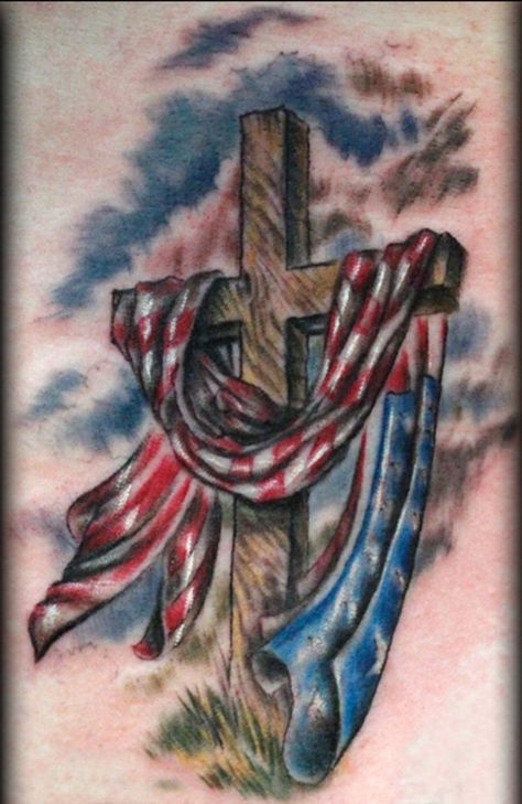 It is really one of the greatest acts of patriotism to get a tattoo of the American flag on any part of your body. There are a variety of reasons for getting American flag tattoos… Patriotic Tattoos, Patriotic Pictures, American Flag Wallpaper, Tattoo Trend, Military Tattoos, Cross Flag, Flag Tattoo, Geniale Tattoos, American Tattoos