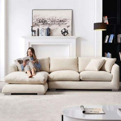 Feathers Sectional, Beige Sectional, Small Sectional Sofa, Grey Sectional, Ottoman Sofa, Couches Living Room, High Quality Furniture, Sorrento, My New Room