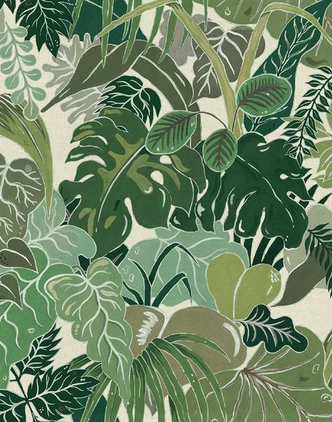 Serendipity Wallpaper, Plant Wallpaper, Wallpaper Calculator, Trendy Prints, Leaf Wallpaper, Experience Design, Tropical Vibes, Green Pattern, Green Wallpaper