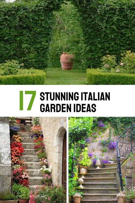 17 Stunning Italian Garden Ideas Italy Garden Aesthetic, Italian Yard Ideas, Italian Flower Garden, Italian Backyard Ideas, Italian Courtyard Garden, Italian Herb Garden, Italian Landscaping, Italian Garden Ideas, Italian Garden Landscaping