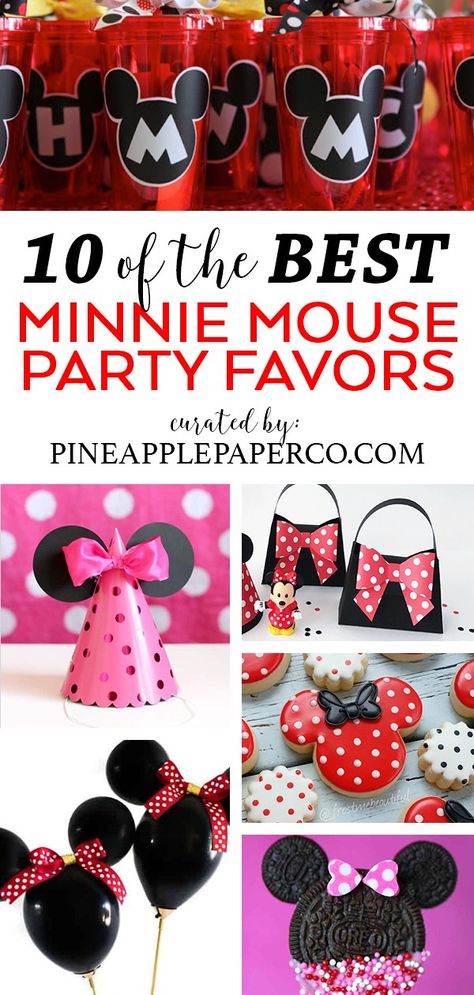 Minnie Mouse Birthday Party Ideas Diy, Minnie Party Favors, Minnie Mouse Party Favors, Minnie Mouse Cake Pops, Diy Birthday Party Favors, Minnie Mouse Favors, Mickey Mouse Party Favors, Minnie Mouse Party Favor, Minnie Mouse Birthday Theme