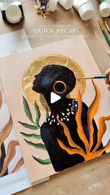 Art Canvas Design Studio ® on Instagram: "Gold & Gorgeous! 🫰🏻  Quick recap video of our gold foil free Facebook live workshop today!!! - FULL TUTORIAL POSTED TO OUR YOUTUBE CHANNEL ❤️  #gold #facebook #facebooklive #free #freetutorial #tutorial #goldfoil #abstractart #abtract #acrylic #acrylicpainting #workshop #online" Gold Foil Acrylic Painting, Gold Paper Painting, Gold Foil Art Diy, Gold Foil Art Canvas, Painting With Gold Foil, Gold Foil Painting, Foil Painting, Recap Video, Embroidered Canvas Art