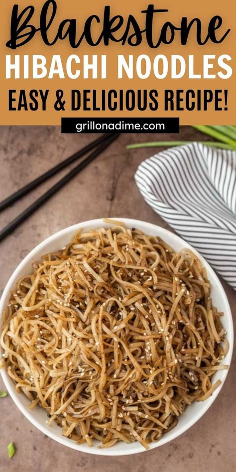 Hibachi Noodles Recipe, Blackstone Hibachi, Homemade Hibachi, Hibachi Noodles, Grilled Dinner Recipes, Griddle Cooking Recipes, Hibachi Recipes, Outdoor Cooking Recipes, Cooking Stone