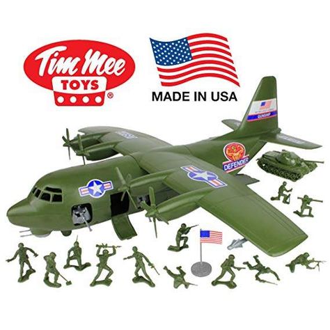 Tim Mee Plastic Army Men C130 Playset -27pc Giant Military Airplane Made in USA Camouflage Room, Nik Naks, Elsa Art, Army Men Toys, Mobil Futuristik, Plastic Army Men, Plastic Company, Army Man, Nerf Toys