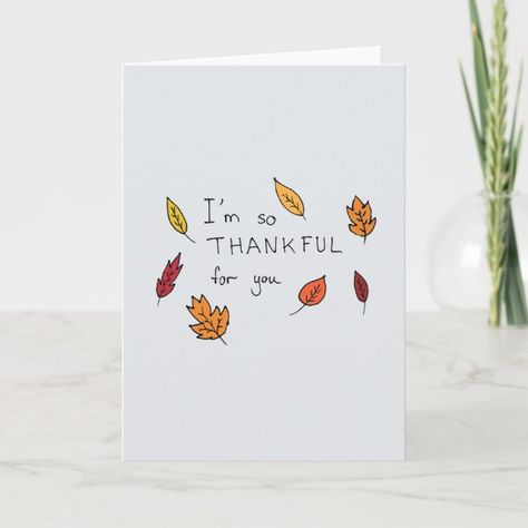 Cute thankful for you hand drawn thanksgiving holiday card #affiliate , #sponsored, #drawn#thanksgiving#holiday#hand Diy Thanksgiving Cards, Thanksgiving Cards Handmade, Cute Thank You Cards, Thankful For You, Thanksgiving Card, Cards For Boyfriend, Leaf Cards, Pun Card, Paint Cards