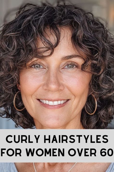 Curly Hairstyles for Women Over 60 >> Forget the struggle! This short stacked bob is the perfect cut for tight curls, giving them a sleek and modern makeover. Click here to check out more curly hairstyles that will inspire women over 60 to embrace their natural texture. Curly Perms Medium, Permed Bobs, Stacked Curly Bob Haircut, Permed Hairstyles Medium, Permed Bob Hairstyles, Haircuts For Fine Curly Hair, Curly Bobs For Older Women, Short Curly Hair With Layers, Fine Curly Hair Cuts