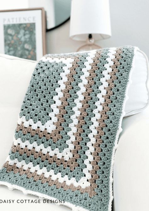 Granny Square Crochet Pattern Easy, Granny Square Blanket Crochet Pattern, Square Blanket Crochet Pattern, Daisy Cottage Designs, Crocheted Bookmarks, Heart Blanket Pattern, Granny Square Blanket Crochet, Crochet Pattern Granny Square, Crochet A Granny Square