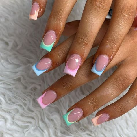 Double French Tip, French Manicure Ideas, Biab Nails, Holiday Acrylic Nails, S Nails, Classic French Manicure, Simple Gel Nails, Colored Acrylic Nails, Summery Nails