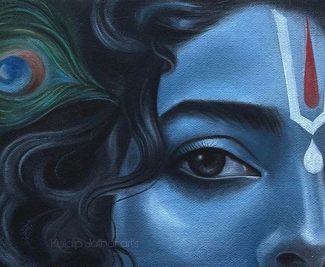 Shree Krishna Jayanti, Shree Krishna Eyes Painting, Radha Krishna Eyes Painting, Krishna Eyes Wallpaper, Krishna Eyes Aesthetic Painting, Krishna Eyes Aesthetic, Krishna Side Face, Lord Krishna Eyes, Krishna Face Painting