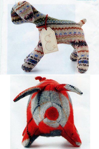 If you want to make some gifts this holiday season and have some old sweaters in the closet, check out these stuffed animal patterns from Martha Stewart. v Old Sweater Crafts, Recycled Wool Sweater, Trendy Sewing Projects, Recycled Sweaters, Recycled Sweater, Sewing Stuffed Animals, Old Sweater, Upcycle Sweater, Wool Projects