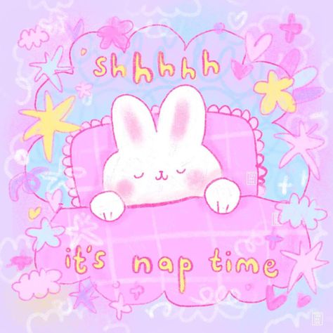 aoife 💖 on Instagram: “Shhhh it’s nap time!!! 🐰💤This is how I’m gonna be once I’ve finished all my uni work, just under two weeks now I will do it!!!😤😤 Do you…” Sleepy Pink Aesthetic, Sleeping Illustration, Bunny Space, I Will Do It, Happy Pictures, Bunny Art, Apple Watch Wallpaper, Time Art, Silly Images