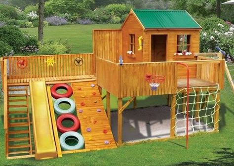 Woah. Castle Playhouse, Kebun Herbal, Decorating Hacks, Cubby House, Cubby Houses, Jungle Gym, Climbing Frame, Backyard Playground, Backyard Play