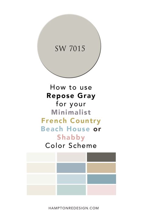 Paint Colors That Go With Repose Gray, Sw Repose Gray Color Scheme, Colors That Go With Repose Gray, Repose Gray Color Scheme, Repose Grey Color Scheme, Repose Gray Color Palette, Repose Gray Coordinating Colors, Gray Color Schemes, Repose Gray Paint