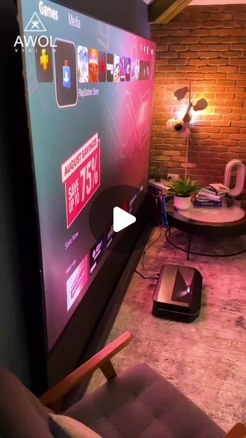 AWOL Vision on Instagram: "I’ve upgraded my TV Setup with the AWOL Vision LTV-3500 Pro Laser Projector! (Plus 120” ALR Floor Rising Screen). Would you switch to a projector? (Via Instagram@thetechchap)" Projector Setup, Tv Setup, Projector Tv, Me Tv, Projector, House Plans, Screen, Flooring, How To Plan