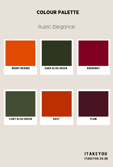 Burnt Orange Olive Green Burgundy and Plum Color Combo, Autumn Colour Scheme, Autumn Colour Trends 2023, Fall Color Palette, autumn colors, Autumn Colours 2023, soft autumn colour palette Burnt Orange Colour Palette, Olive Colour Palette, Transformation Painting, Colours 2023, Color Palette Autumn, Colour Scheme Ideas, Autumn Colour Palette, Plum Kitchen, Palette Autumn