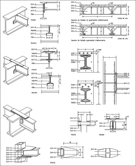 Free Steel Structure Details 5 – CAD Design | Free CAD Blocks,Drawings,Details Steel Truss Detail Drawing, Residential Steel Buildings, Roof Truss Design, Steel Building Homes, Asma Kat, Steel Architecture, Detail Arsitektur, Civil Engineering Design, Steel Structure Buildings