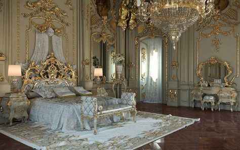 Regency Era Bedroom, Princess Bedrooms, Royal Room, Castle Rooms, العصور الوسطى, Castle Bedroom, Royal Bedroom, Gold Room, Luxury Bedroom Furniture