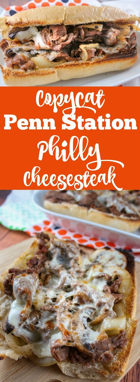 Penn Station is one of my favorite fast casual restaurants and this Philly Cheese has been my regular order for 15 years! Then I came across sliced steak at the Meijer meat counter and realized - I can make it at home!!! Yum!! Delicious!! Penn Station Copycat Recipes, Copycat Philly Cheesesteak, Philly Cheese Steak Copycat, Penn Station Bread Recipe, Marinade For Philly Cheese Steak, Penn Station Philly Cheesesteak, Philly Cheese Steak Seasoning, Steak Hoagie, Philly Cheese Steak Sandwich Recipe