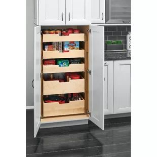 Rev-A-Shelf Blind Corner Cabinet Organizer Pull Out Pantry | Wayfair Tall Pantry Cabinet, Remodel Farmhouse, Pull Out Drawer, Rev A Shelf, Wood Drawer, Kitchen Drawer Organization, Kitchen Pantry Design, Remodel Kitchen, Kitchen Cabinet Organization