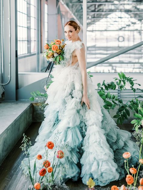 Millia London, Colorful Wedding Dress, Best Friends Wedding, Feminine Details, Friends Wedding, Bridal Portrait, Colorful Wedding, Fine Art Wedding Photography, Colored Wedding Dresses