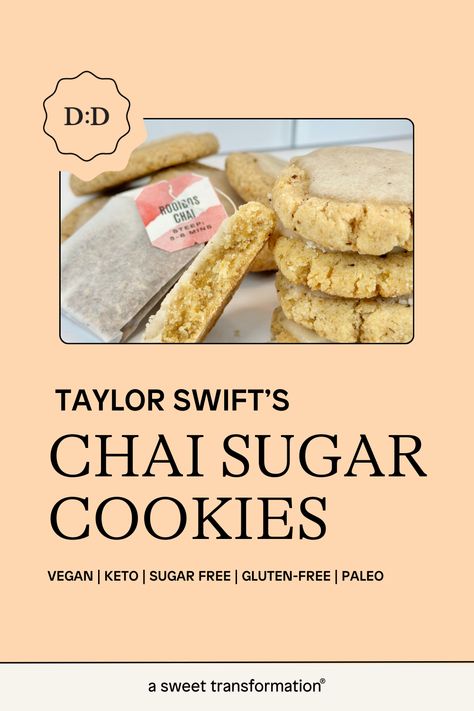 #GlutenFreeCookies #KetoCookies #VeganDesserts #SugarFreeBaking #DairyFreeRecipes #HealthyChaiCookies #TaylorSwiftRecipes #HealthyTreats #AllergyFriendly #GuiltFreeIndulgence  Gluten-Free, Keto-Friendly, Vegan, Sugar-Free, Dairy-Free, Healthy Chai Sugar Cookies, Chai Spice Cookies, Almond Flour, Chai Tea, Egg Substitute, Nut-Free Option, Guilt-Free Indulgence, Homemade Treats Gluten Free Chai Cookies, Cookies Almond Flour, Chai Cookies Recipe, Chai Sugar Cookies, Chai Spice Cookies, Chai Cookies, Healthy Sugar Cookies, Tea Egg, Egg Substitute