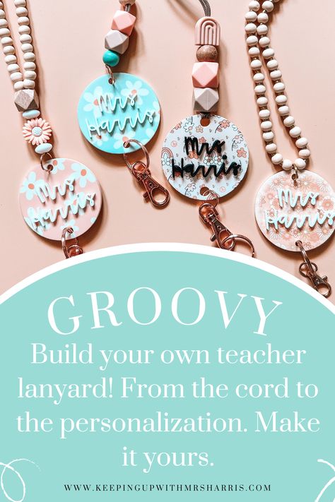 Show up to school or your job in style! Create a personalized lanyard. Choose from several color combos and options to make a lanyard you’ll love all year round! How To Make A Teacher Lanyard, How To Make A Lanyard With Beads, Teacher Lanyard Ideas, Make A Lanyard, Personalized Lanyard, Lanyard Diy, Adorable Crafts, Bag Tassels, Diy Lanyard