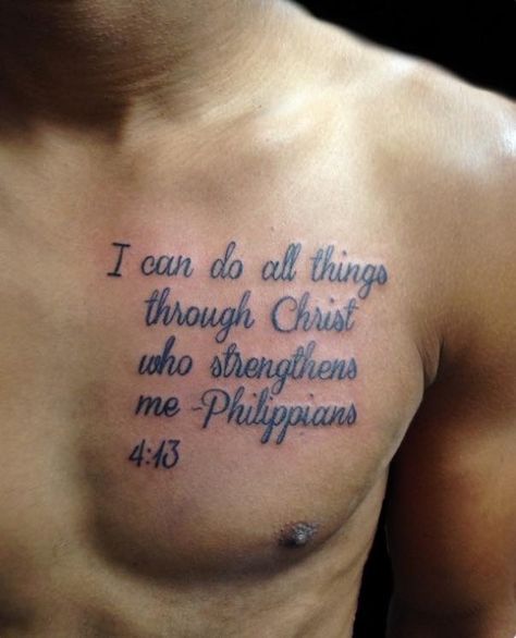 Peck Tattoos For Men Quote, Wisdom Tattoo Men, Chest Tattoo Men Ideas Quotes, Religous Tattoo Quotes Men, Bible Verse Stomach Tattoo, Chest Tattoo Men Ideas Bible Verse, Quote Chest Tattoos For Men, Forearm Text Tattoo Men, Chest Text Tattoo Men