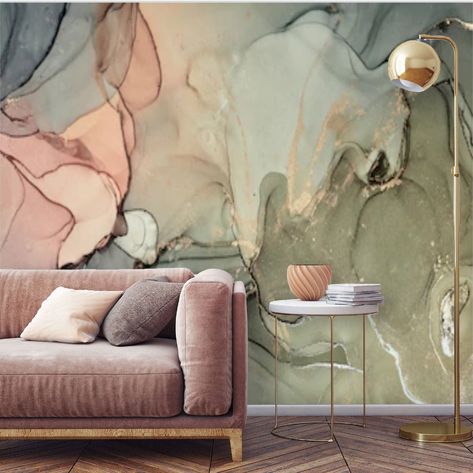 Peel and Stick Abstract Wallpaper Mural Removable Large | Etsy Marble Wall Mural, Paradise Wallpaper, Vintage Pattern Design, Make Your Own Wallpaper, Beige Wallpaper, Create Your Own Wallpaper, Brown Wallpaper, Design Studios, Watercolor Walls