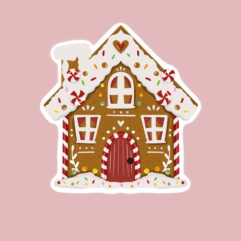 House Doodle, Iphone Stickers, Cute Christmas Wallpaper, Christmas Phone Wallpaper, Watercolor Christmas Cards, Holiday Wallpaper, Christmas Inspo, Christmas Icons, Christmas Fairy