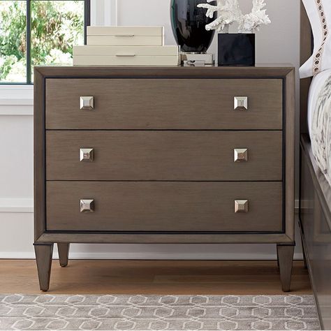 Bachelors Chest, Lexington Home, Transitional Bedroom, Misty Grey, 3 Drawer Nightstand, Bedside Storage, Sleigh Beds, 2 Drawer Nightstand, End Tables With Storage