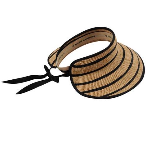 Helen Kaminski - Mita striped visor Helen Kaminski Hats, Helen Kaminski, Raffia Hat, Hawaii Style, Visor Cap, Functional Fashion, Straw Hats, Women's Hats, Inspiration Fashion