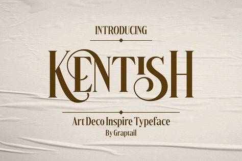 Kentish Font by Graptail on @creativemarket Funny Calligraphy, Fun Signage, German Text, Calligraphy Invitation, Art Deco Fonts, Art Deco Font, Kentish Town, Deco Font, Writing Fonts