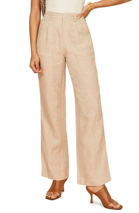 Tailored Pants Women, Linen Pants Style, Formal Pants Women, Summer Pants Women, Nordstrom Women, Linen Pant, Formal Pants, Casual Day Outfits, Wide Leg Linen Pants