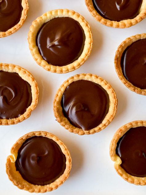 Mini chocolate tart recipe | eat. live. travel. write. Mini Chocolate Tarts Recipe, Chocolate Tarts Mini, Chocolate Tart Recipe, Easy Tart Recipes, Chocolate Tarts, Chocolate Tarts Recipe, Afternoon Tea Recipes, Ganache Recipe, Gourmet Cheese