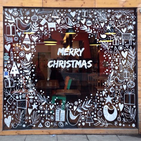 Painted Window Art, Christmas Shop Window, Christmas Window Painting, Holiday Window Display, Window Mural, Decoration Vitrine, Christmas Window Display, Winter Window, Christmas Window Decorations