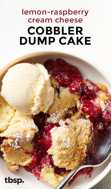 Dump Cake Recipes Raspberry, Fresh Raspberry Dump Cake, Raspberry Dump Cake Recipes, Raspberry Dump Cake, Cobbler Dump Cake, Raspberry Cobbler, Cake Blueberry, Raspberry Desserts, Dump Cakes