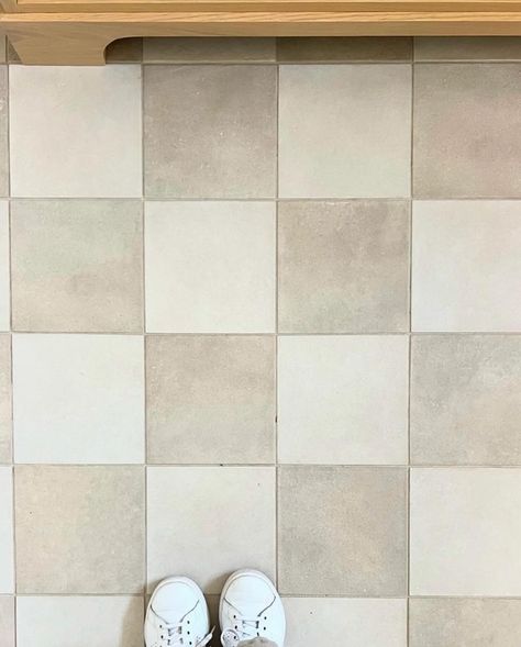 Who is a fan of the classic checkered floor? 🙋‍♀️ #havesomefun #interiors #checkeredfloor Beige Checkered Floor, Checkered Bathroom, Checkered Floor, Wren House, Fun Bathroom, Oak Vanity, Laundry Mat, Bathroom Update, Dream Bedroom