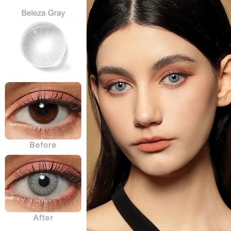 Eye Lens Colour, Change Your Eye Color, Colored Eye Contacts, Eye Lenses, Grey Contacts, Lenses Eye, Colored Contact Lenses, Vibrant Eyes, Dark Clouds