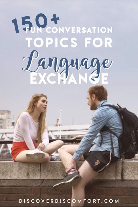 Sometimes a great teacher can’t pick a conversation topic for a lesson, and sometimes you get stuck talking about the same things over and over. To mix it up, we think of all the great conversations we’ve had with language partners. Usually they’re a bit silly. And we share some ideas below on what you can talk about. | language hacking | language learning tips | Swahili tips | language conversation ideas | #languagelearning #languagetips #languagehack #discoverdiscomfort Fun Conversation Topics, Conversation Ideas, Language Learning Tips, Language Learning Apps, Topics To Talk About, Language Exchange, Learning Languages Tips, Conversation Topics, Learning Tips